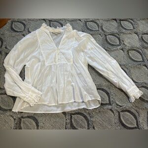 LOFT White Eyelet Blouse